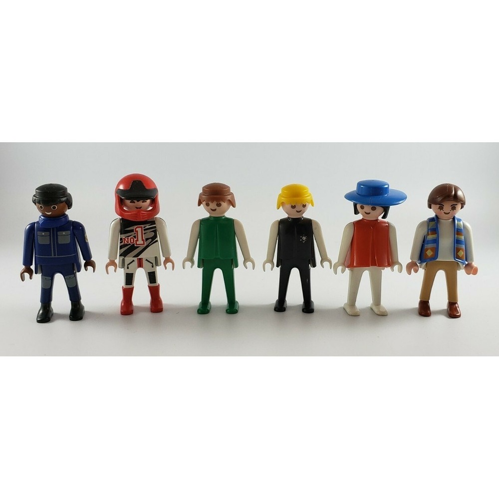 Playmobil Mixed 6 Figure Lot Men Women Biker